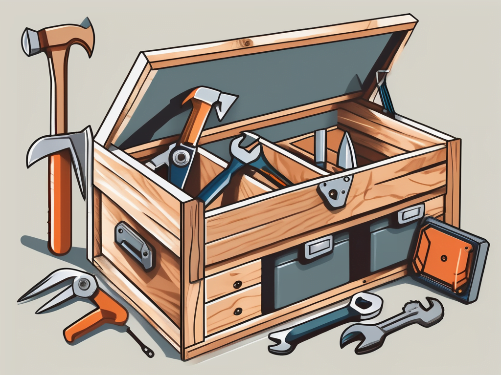 A toolbox open with various tools inside
